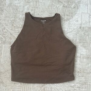 Old Navy Brown Fitted Crop Tank Top